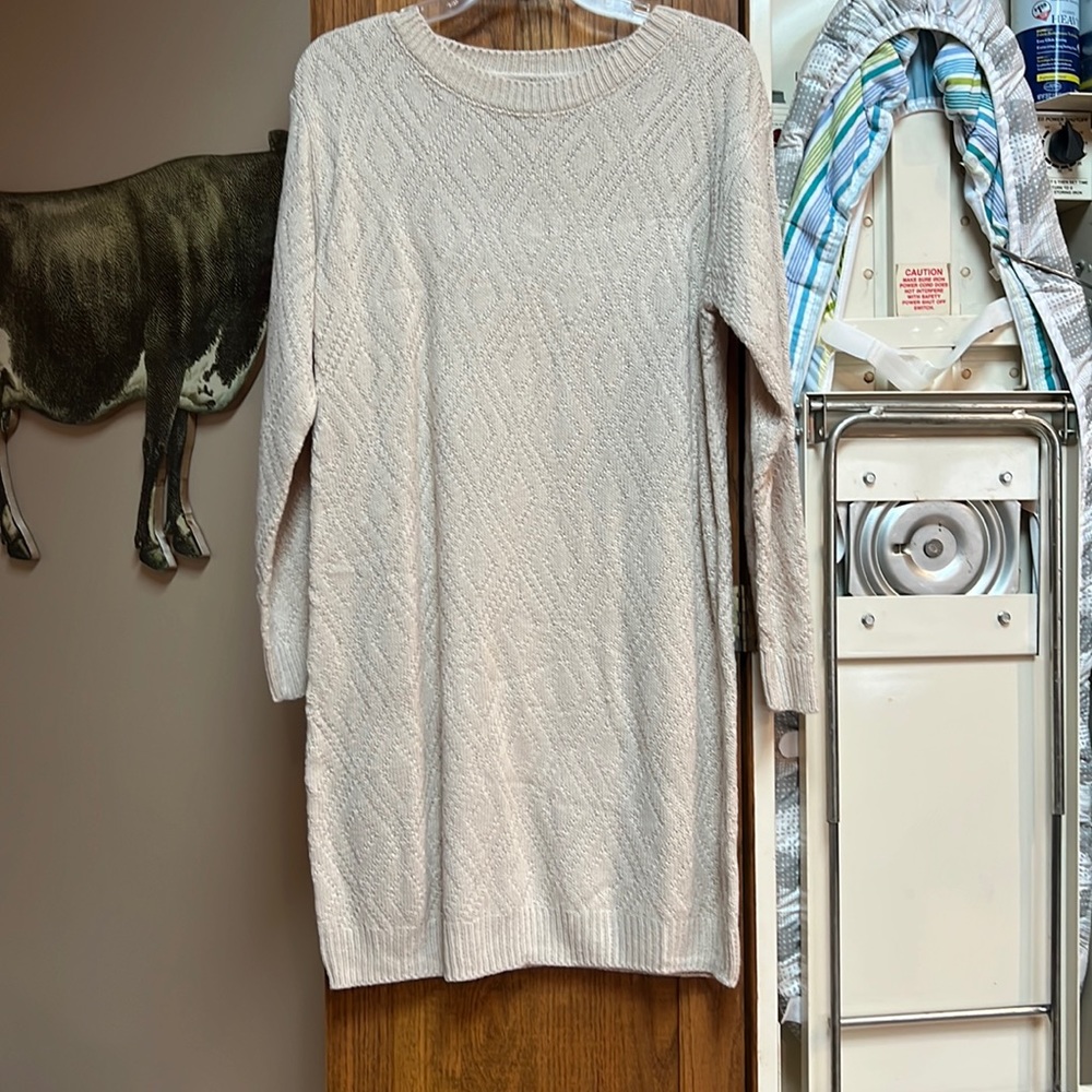 Shein cream sweater dress